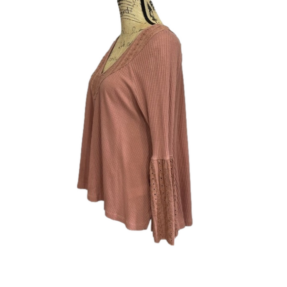 Free People Flowy Crochet Bell Sleeve Boho Tunic - Picture 11 of 16